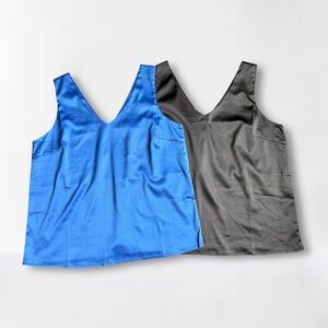 Satin Tank Top Bundle Mawor Blue and Black